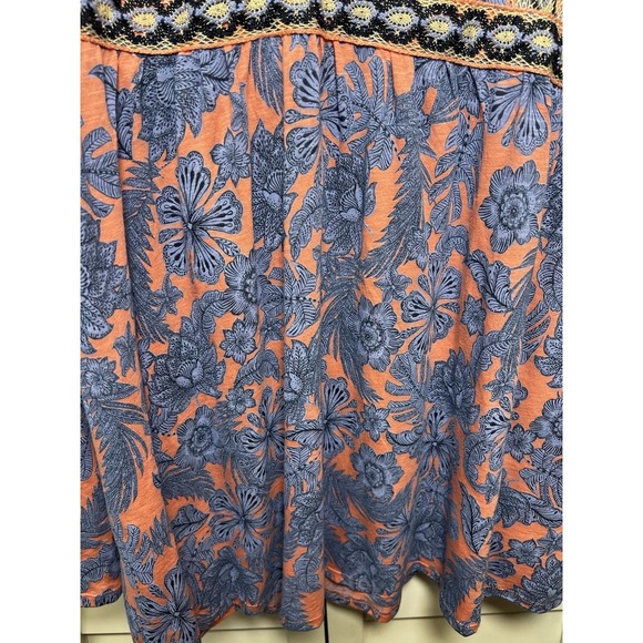 J. Jill Boho Floral Embroidered V-Neck 3/4 Sleeve Tunic Top Women's Size Small - Picture 10 of 13